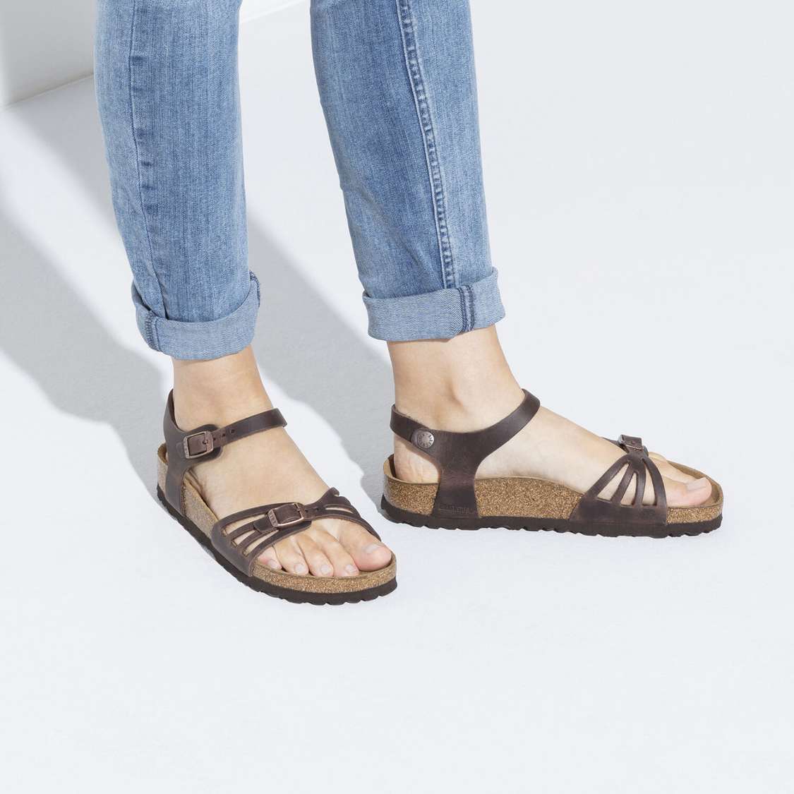 Brown Birkenstock Bali Oiled Leather Women's Back Strap Sandals | Z2TiK2JgkSB