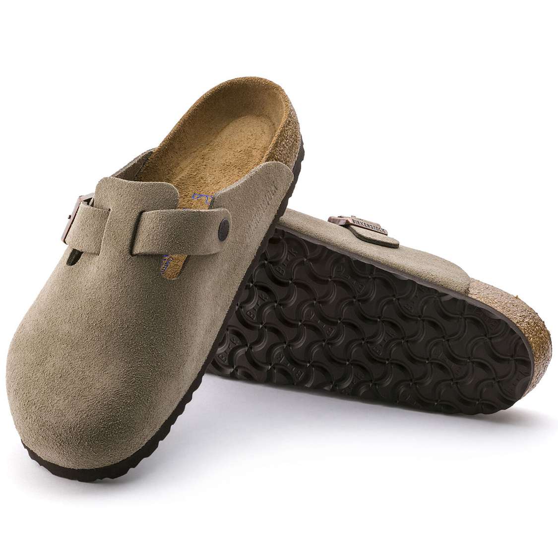 Brown Birkenstock Boston Soft Footbed Suede Leather Men's Clogs | dKYtkOGQuPN