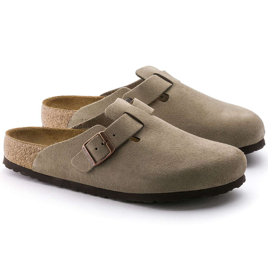 Brown Birkenstock Boston Soft Footbed Suede Leather Men's Clogs | dKYtkOGQuPN