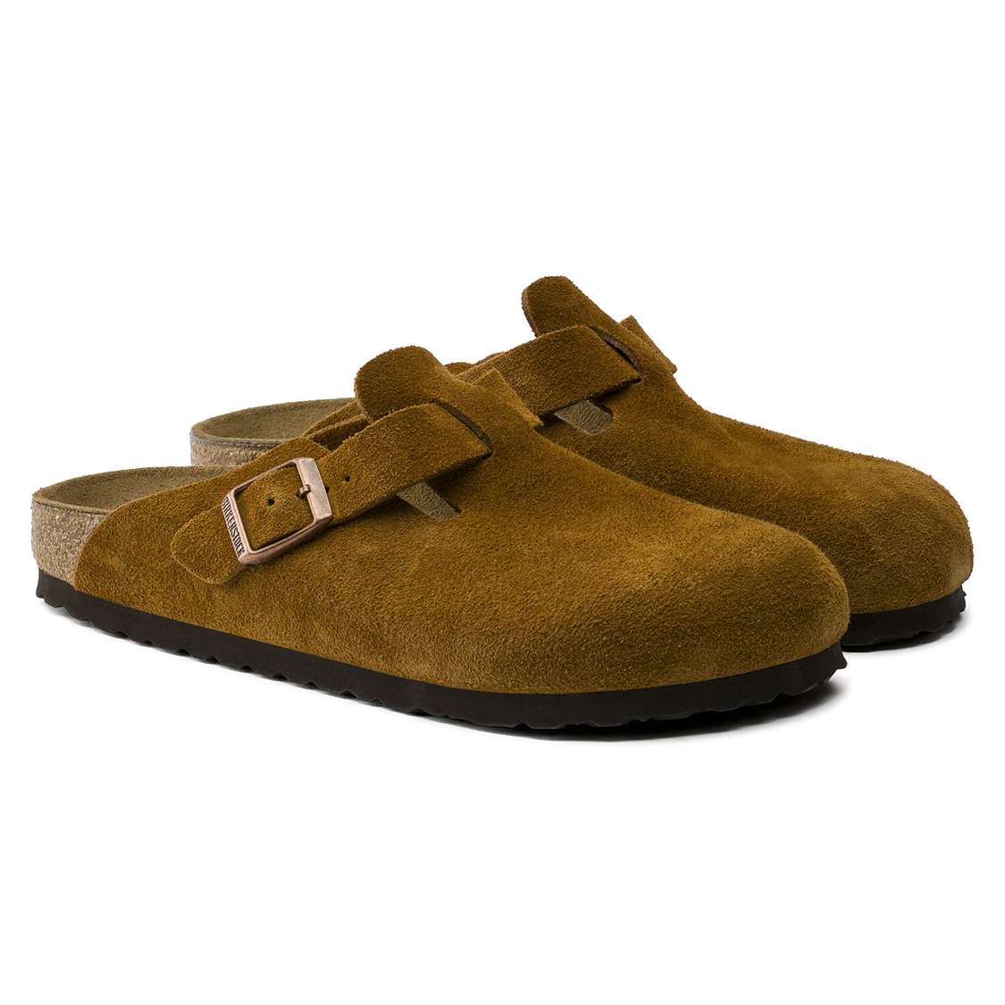 Brown Birkenstock Boston Suede Leather Women's Clogs | kGFzvKblhVH