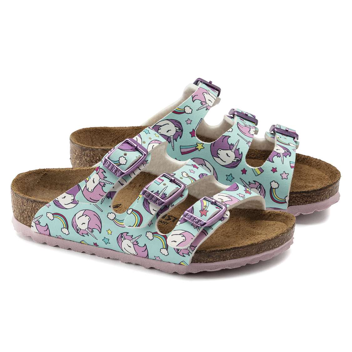 Brown Birkenstock Florida Birko-Flor Kids' Girls Sandals | cEIotUC2fey