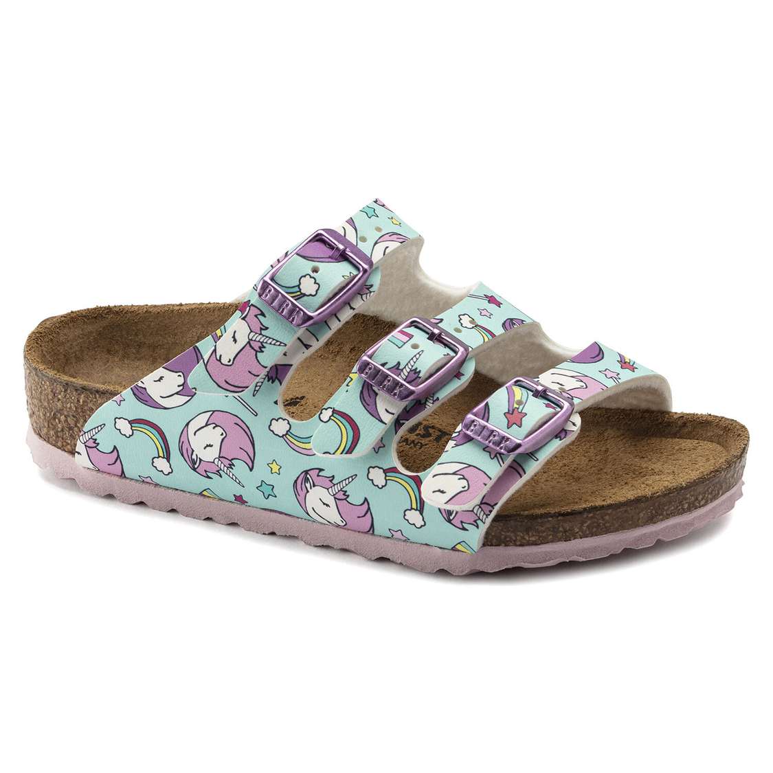 Brown Birkenstock Florida Birko-Flor Kids\' Girls Sandals | cEIotUC2fey