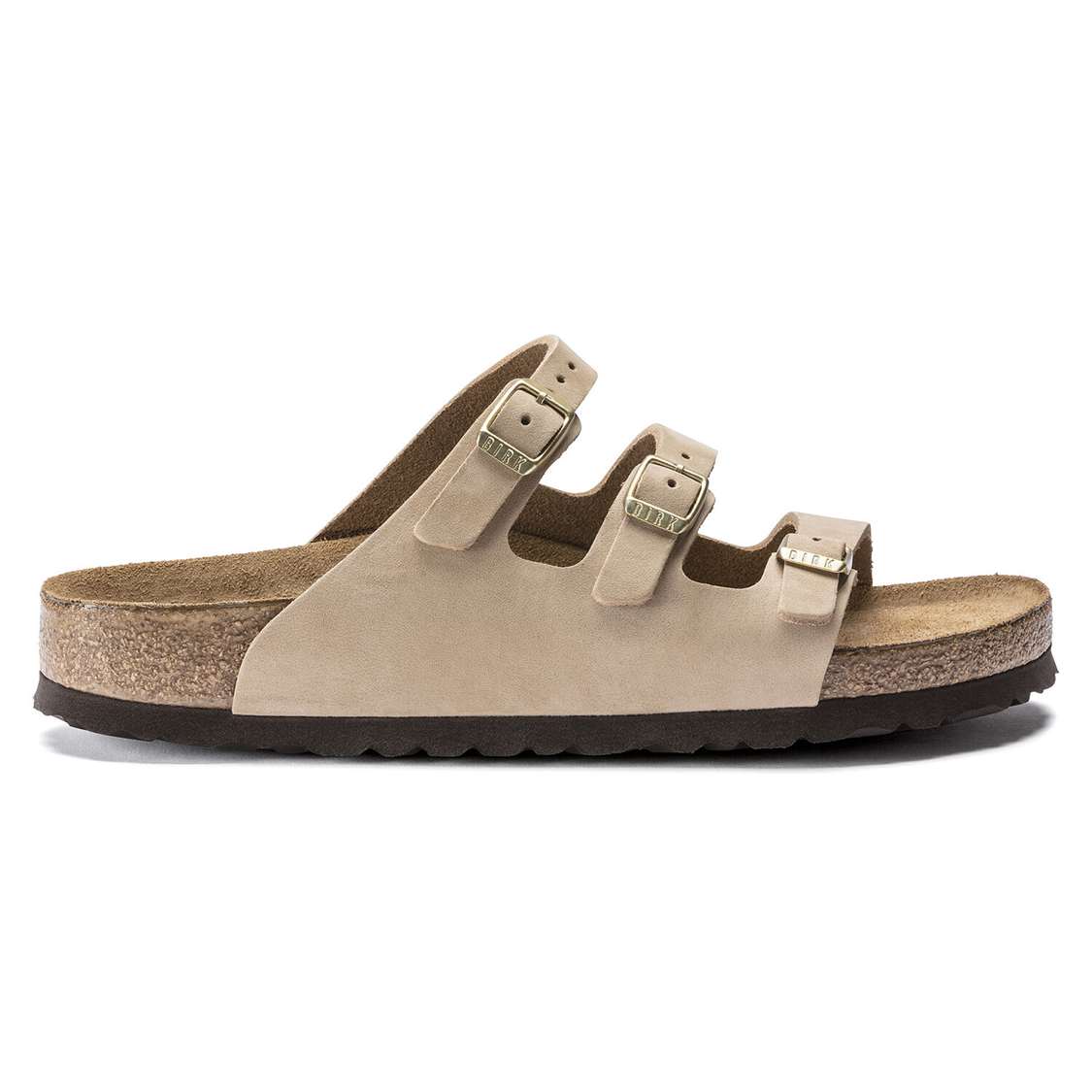 Brown Birkenstock Florida Fresh Soft Footbed Nubuck Leather Women's Multi Strap Sandals | Lh2hp12CTpN