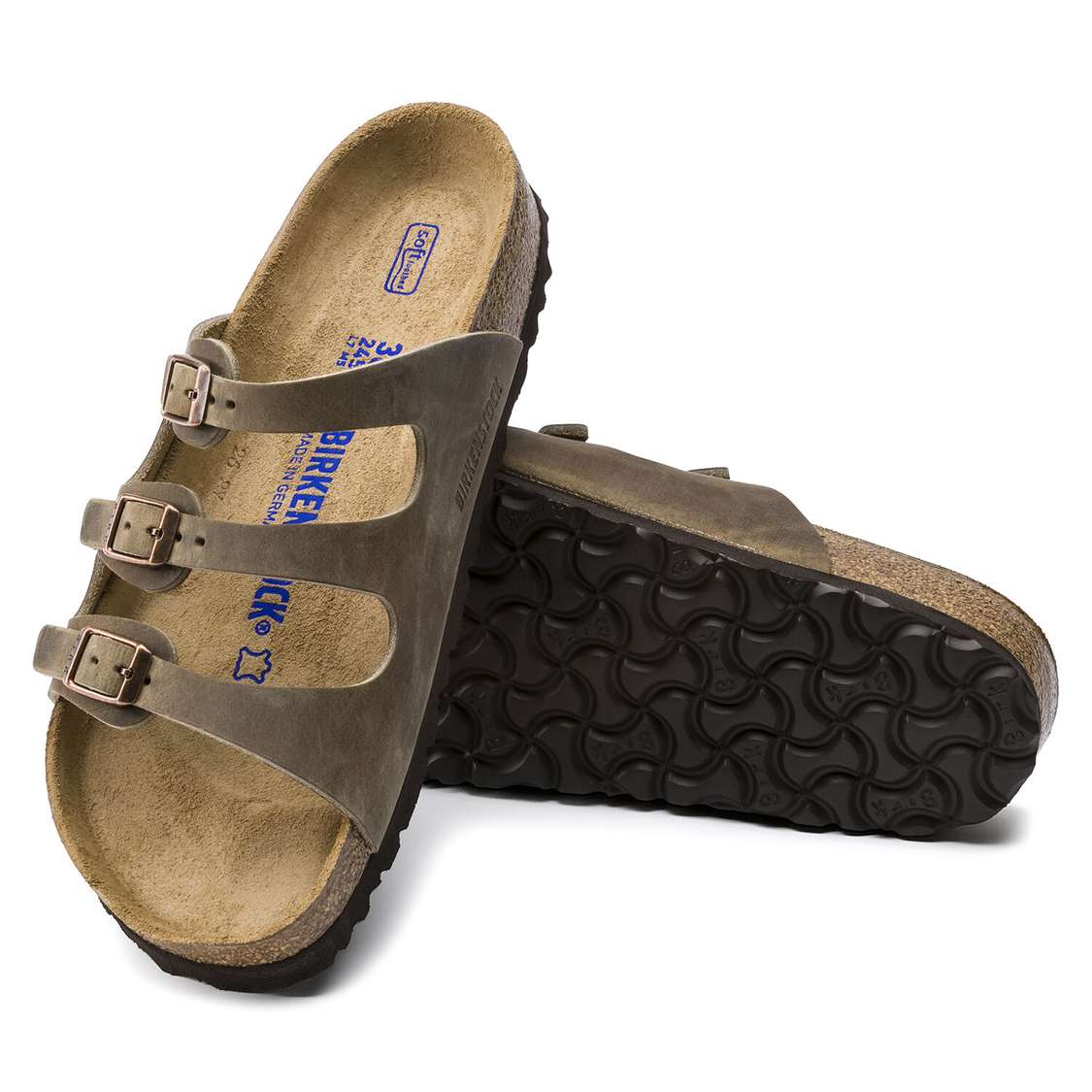 Brown Birkenstock Florida Soft Footbed Oiled Leather Women's Multi Strap Sandals | WTnZmquLp79