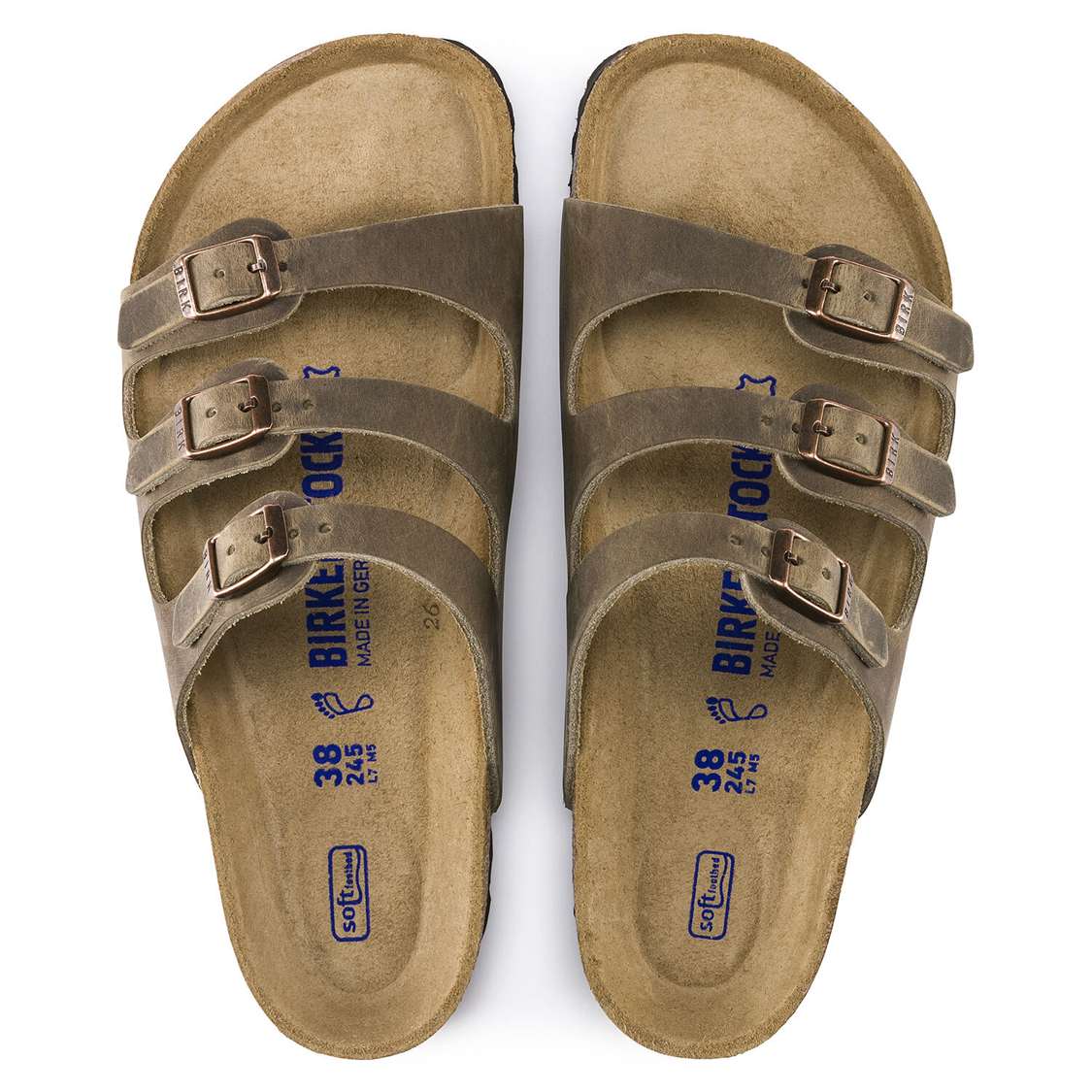 Brown Birkenstock Florida Soft Footbed Oiled Leather Women's Multi Strap Sandals | WTnZmquLp79