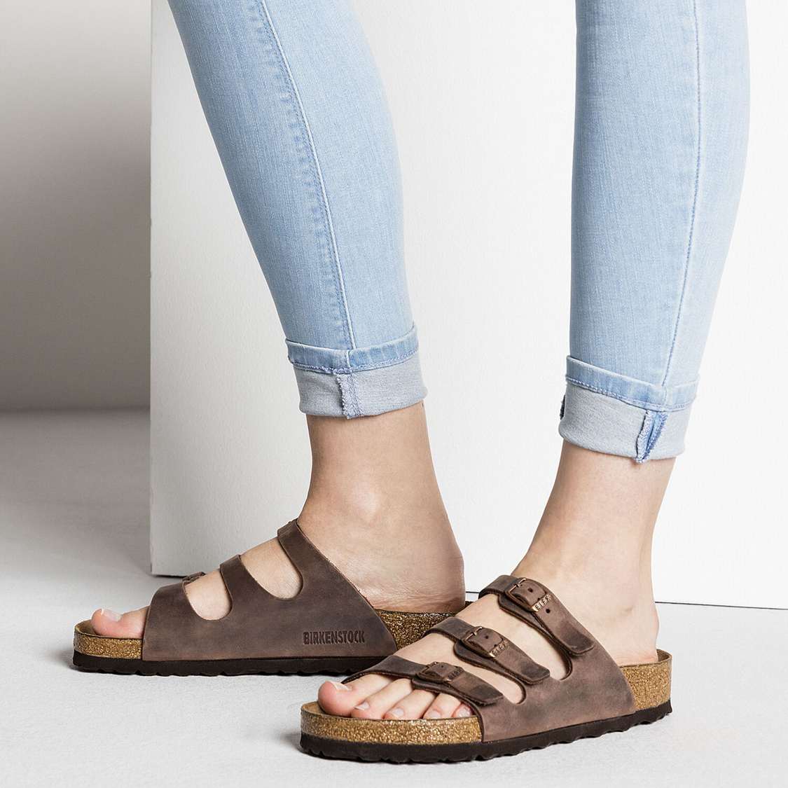 Brown Birkenstock Florida Soft Footbed Oiled Leather Women's Multi Strap Sandals | bn9jdAAeLhQ