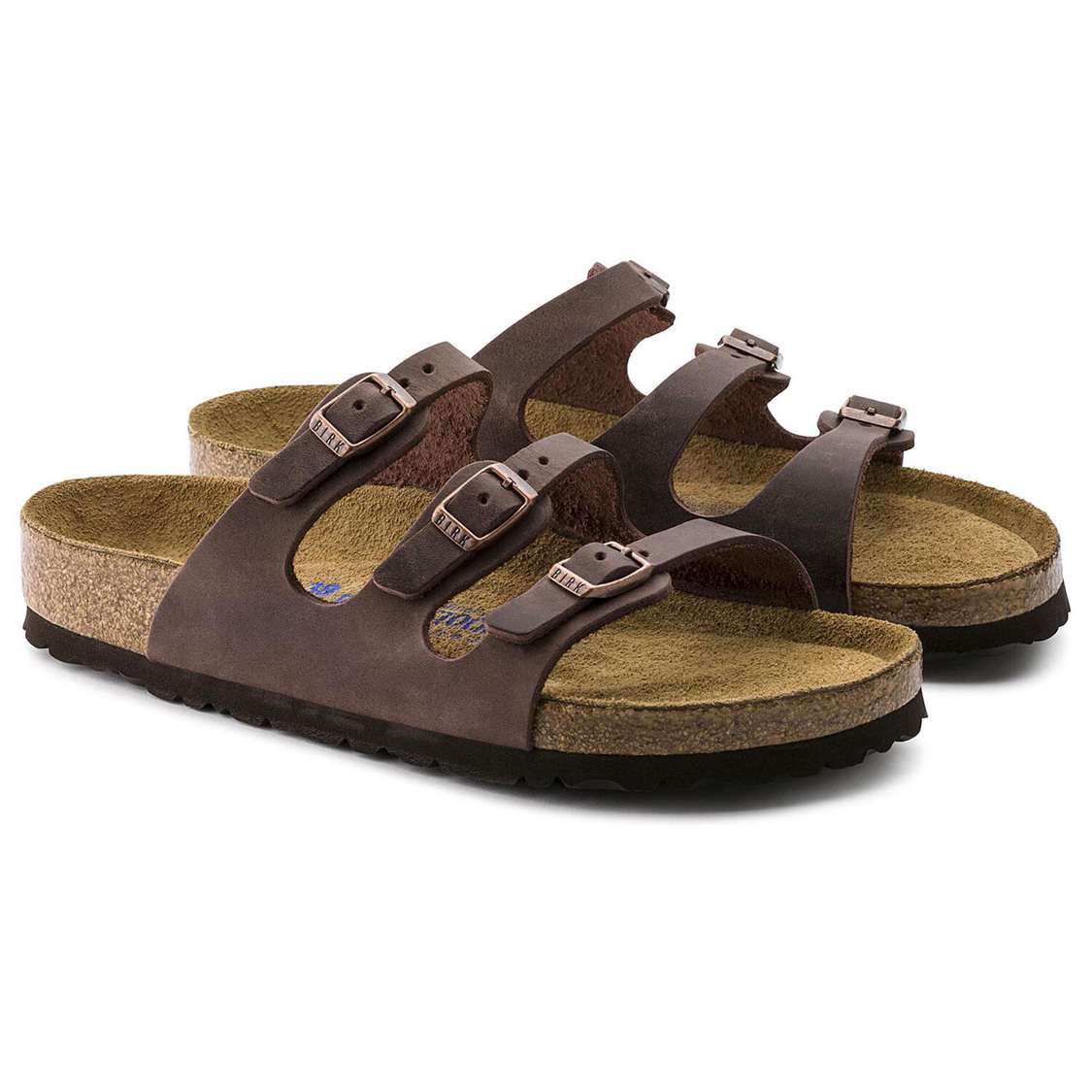 Brown Birkenstock Florida Soft Footbed Oiled Leather Women's Multi Strap Sandals | bn9jdAAeLhQ