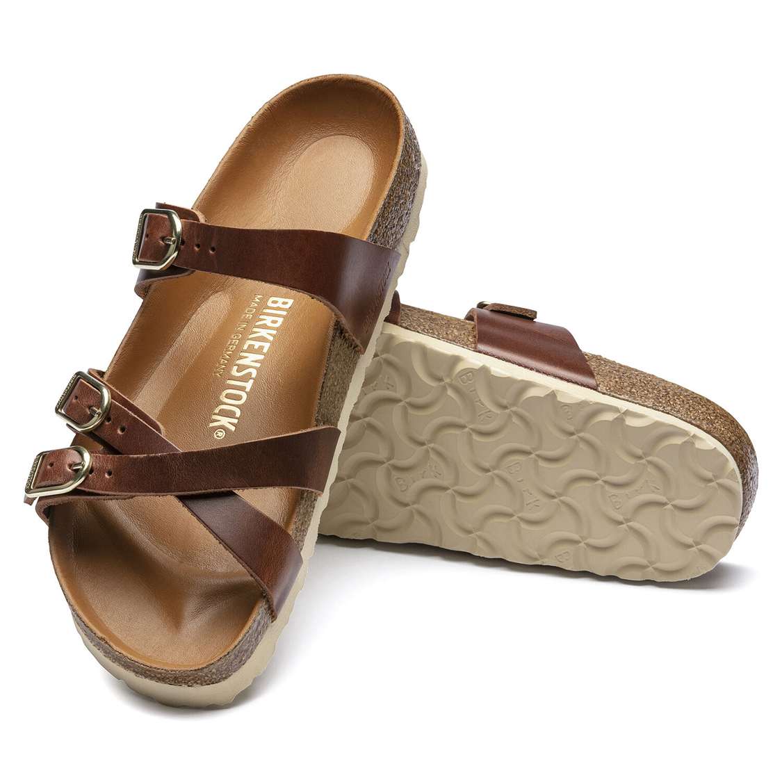 Brown Birkenstock Franca Oiled Leather Women's Multi Strap Sandals | HQlQyuBgQb9