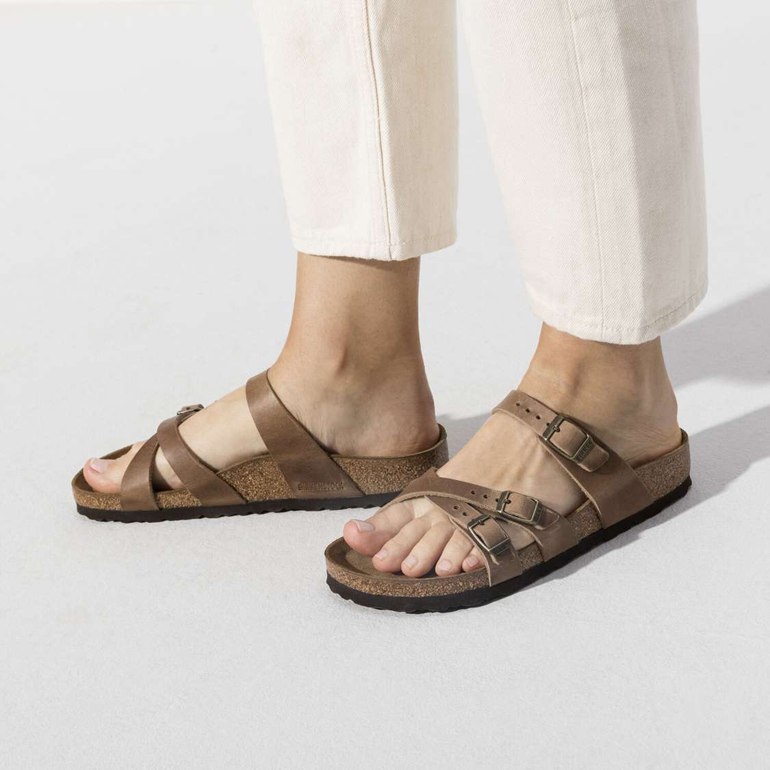 Brown Birkenstock Franca Oiled Leather Women's Multi Strap Sandals | auPNEwjRd8D