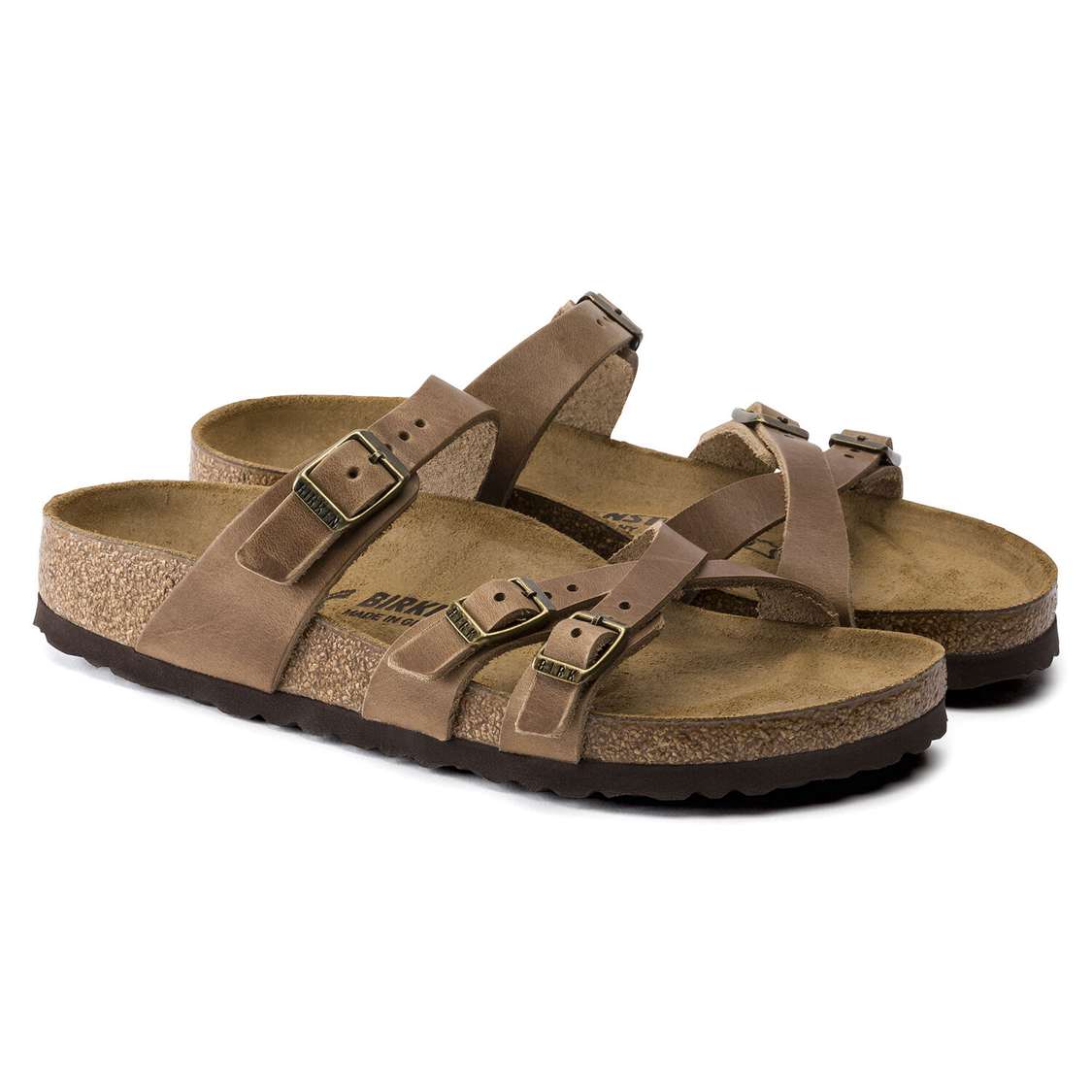 Brown Birkenstock Franca Oiled Leather Women's Multi Strap Sandals | auPNEwjRd8D