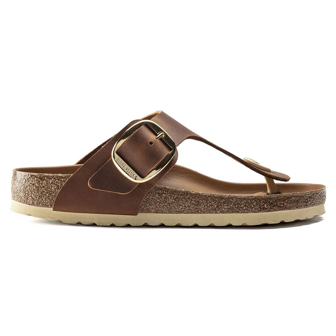 Brown Birkenstock Gizeh Big Buckle Leather Women's Thong | WqdXf4HGShE