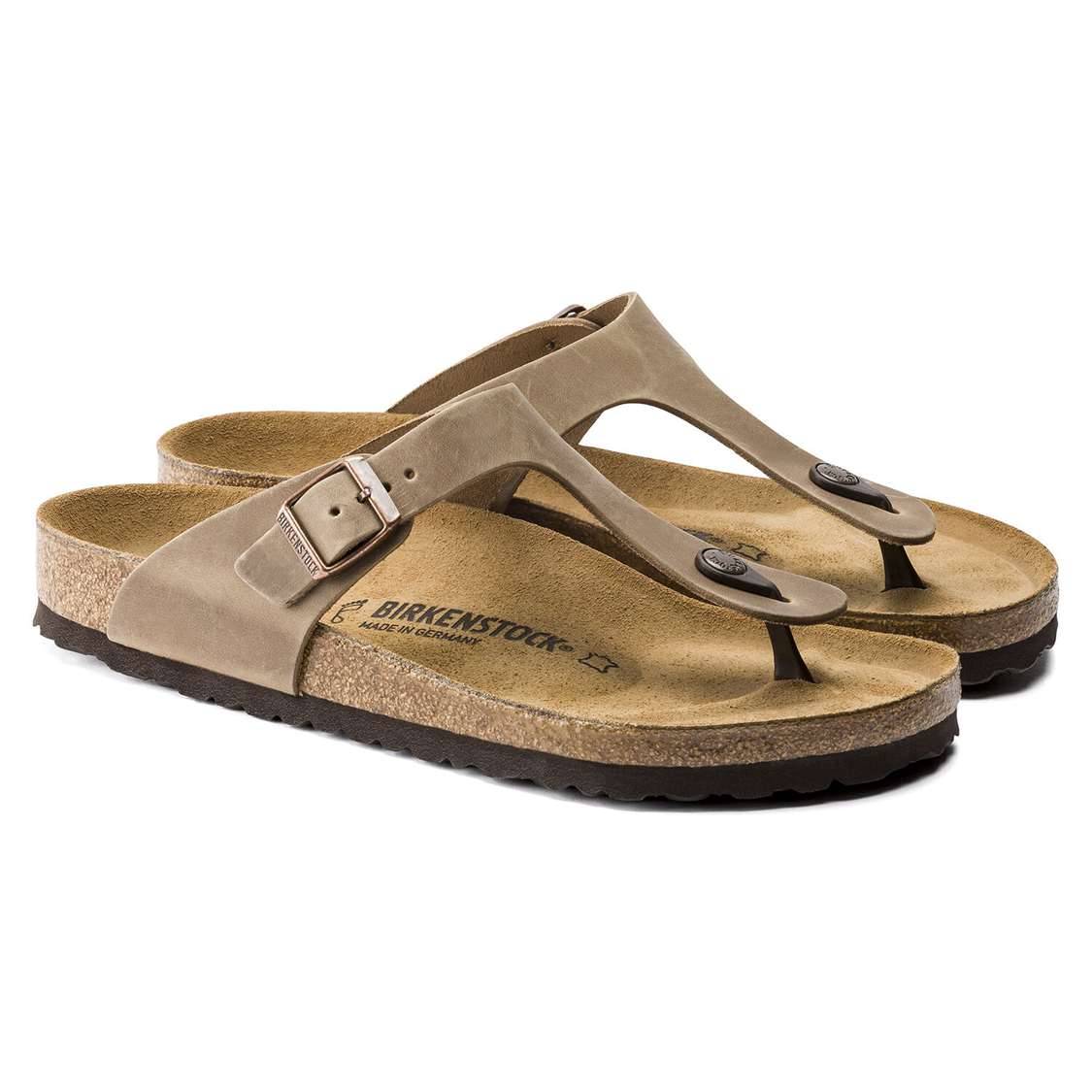 Brown Birkenstock Gizeh Oiled Leather Men's One Strap Sandals | 9PGRpvMPCpk