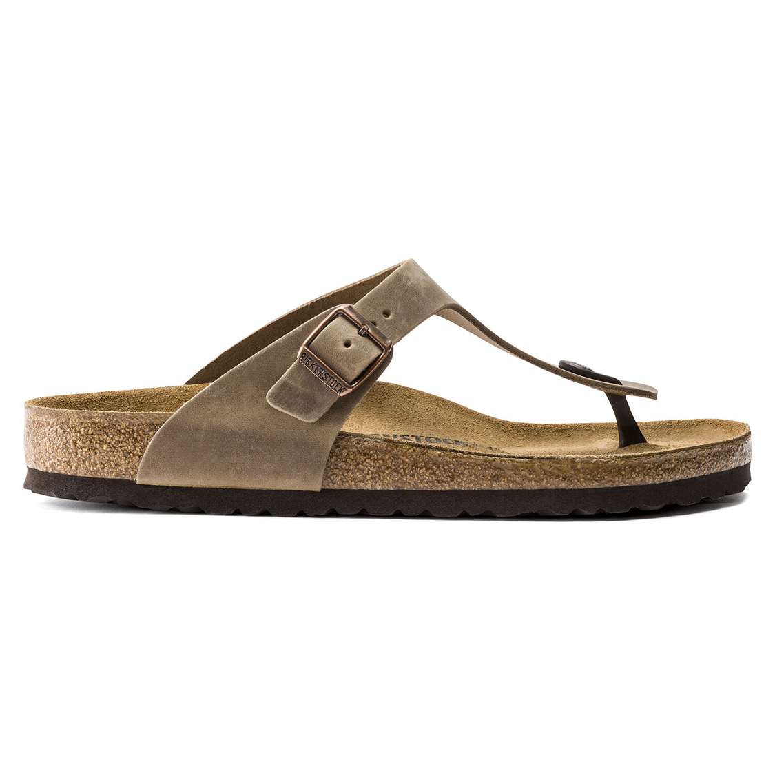 Brown Birkenstock Gizeh Oiled Leather Men's One Strap Sandals | 9PGRpvMPCpk