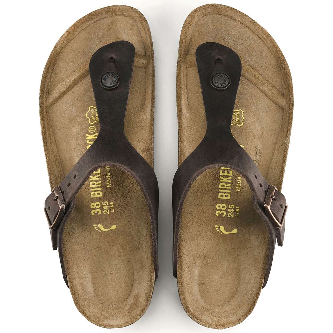 Brown Birkenstock Gizeh Oiled Leather Men's One Strap Sandals | VpqinurMImH