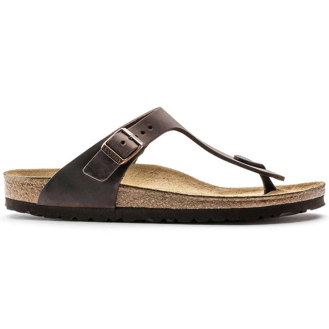 Brown Birkenstock Gizeh Oiled Leather Men's One Strap Sandals | VpqinurMImH