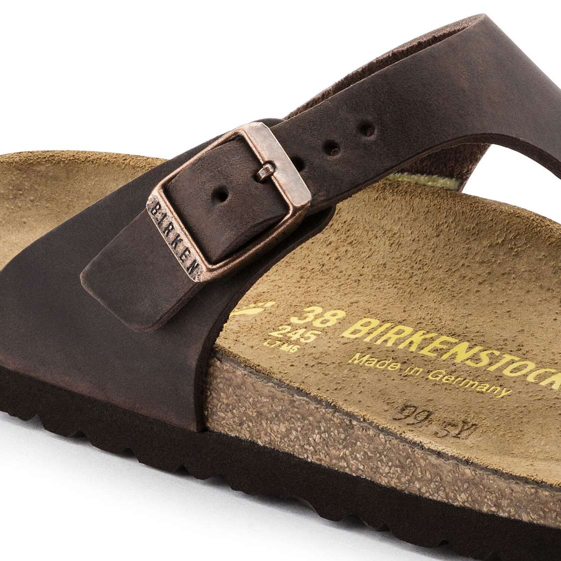 Brown Birkenstock Gizeh Oiled Leather Men's One Strap Sandals | VpqinurMImH