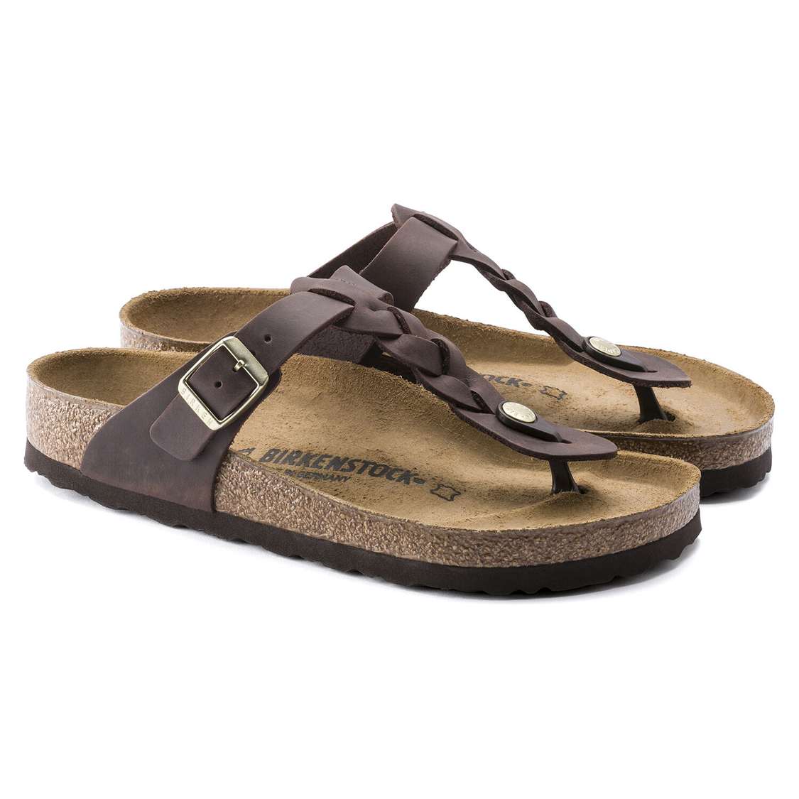 Brown Birkenstock Gizeh Oiled Leather Women's Thong | x8izetxHrkp