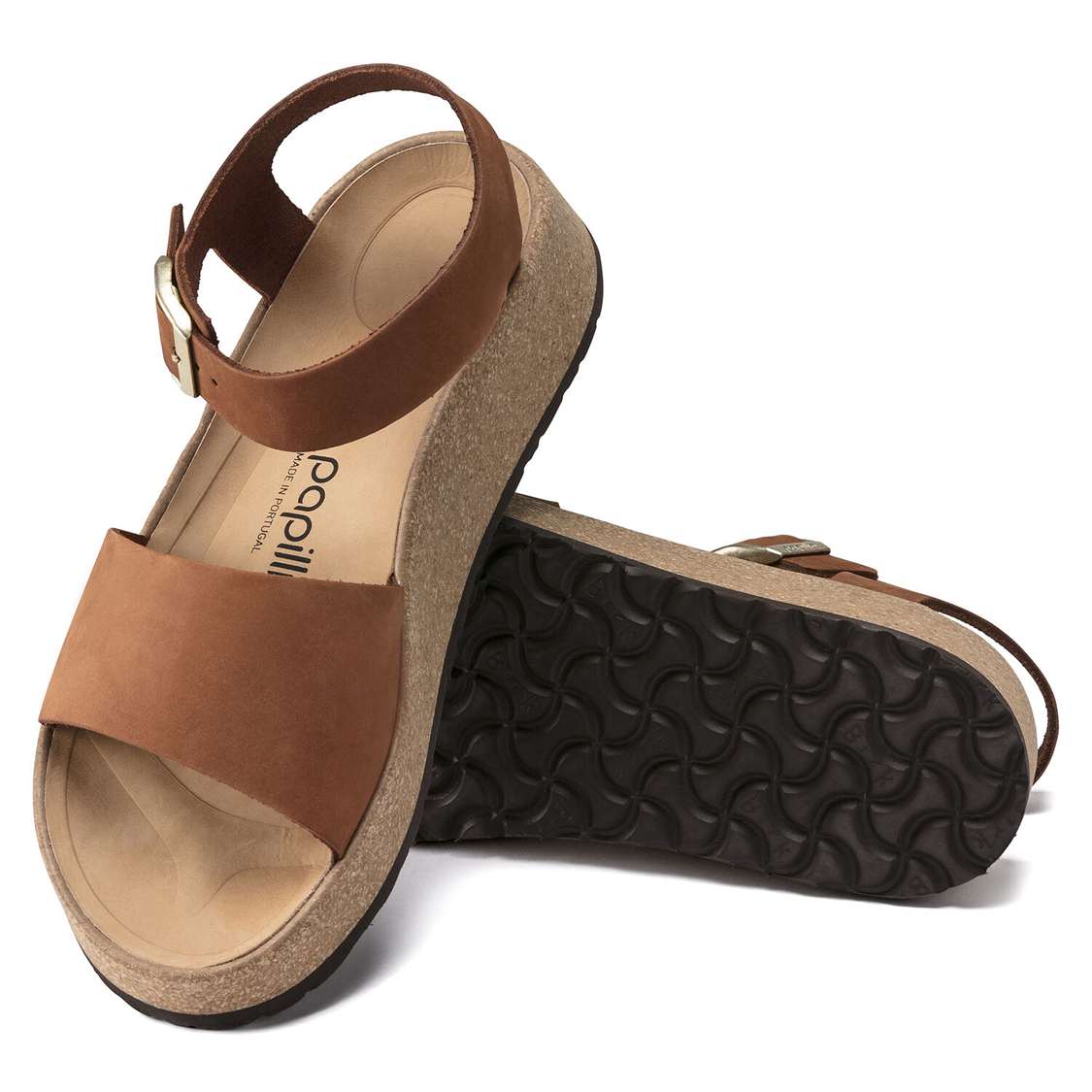 Brown Birkenstock Glenda Nubuck Leather Women's Platforms Sandals | SRLttoPDn4N