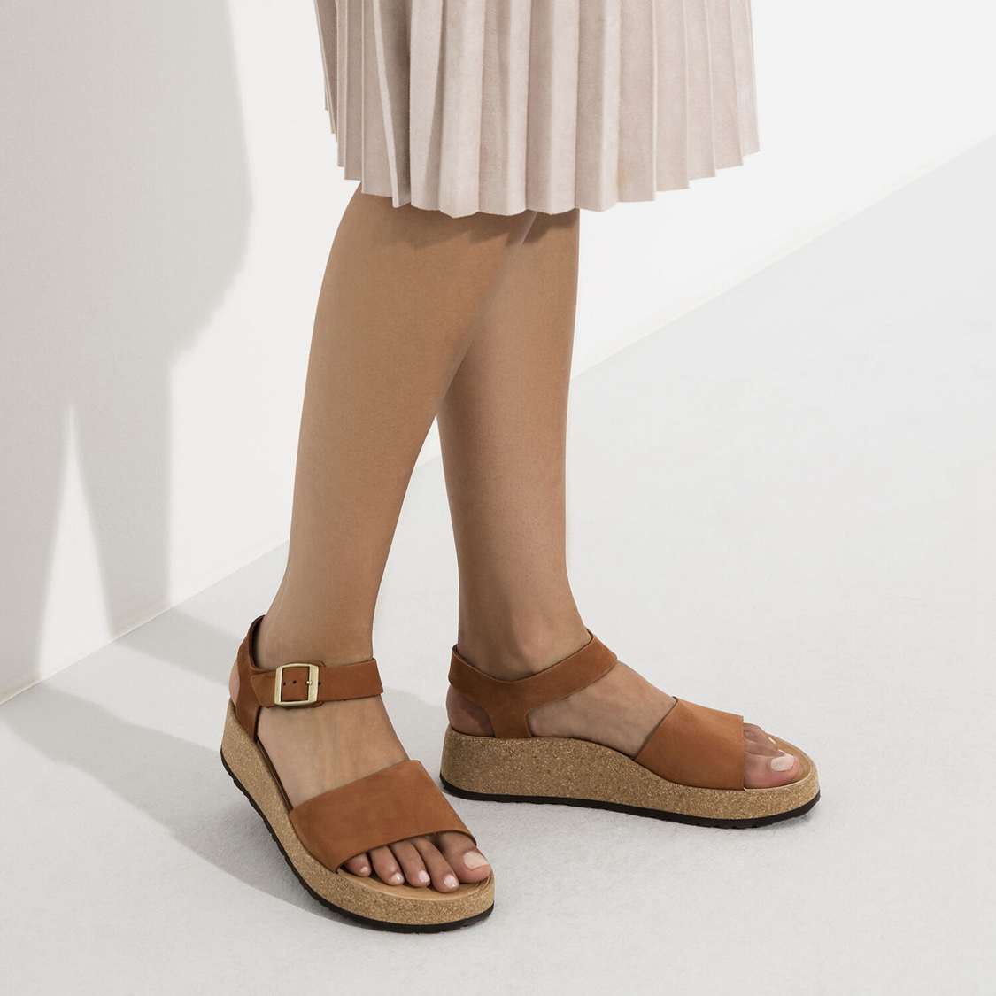 Brown Birkenstock Glenda Nubuck Leather Women's Two Strap Sandals | zaDNEnKh1WM