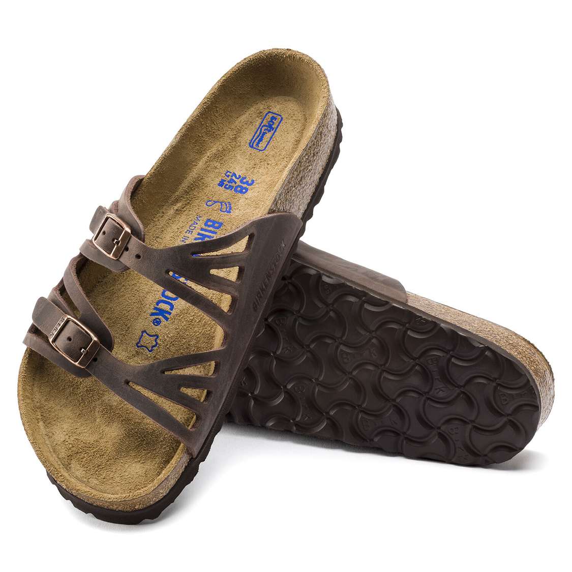 Brown Birkenstock Granada Soft Footbed Oiled Leather Women's Multi Strap Sandals | B2rNijvgy2i