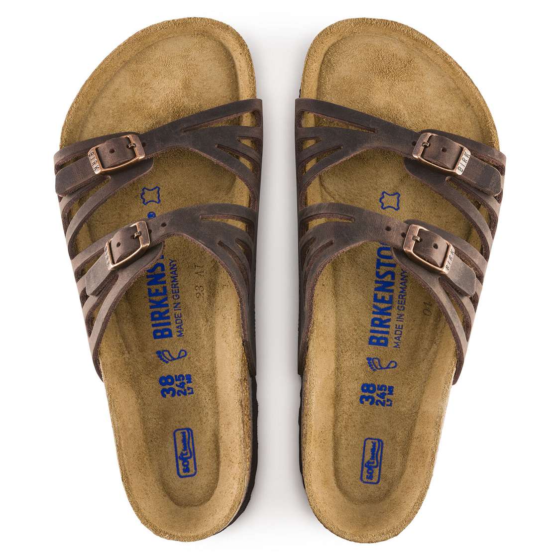 Brown Birkenstock Granada Soft Footbed Oiled Leather Women's Multi Strap Sandals | B2rNijvgy2i