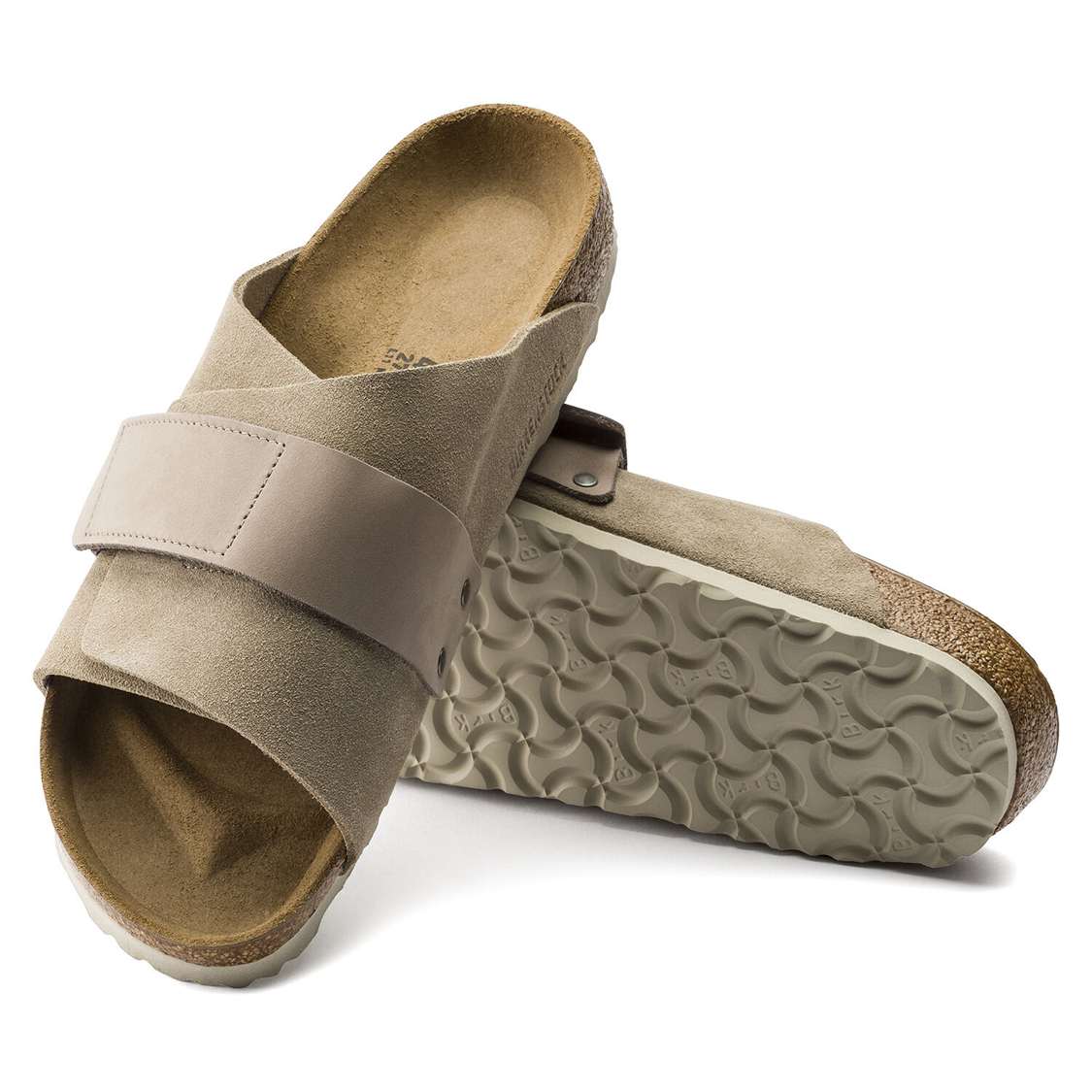 Brown Birkenstock Kyoto Nubuck/Suede Leather Women's Two Strap Sandals | 8FiNxMHJ8Sq