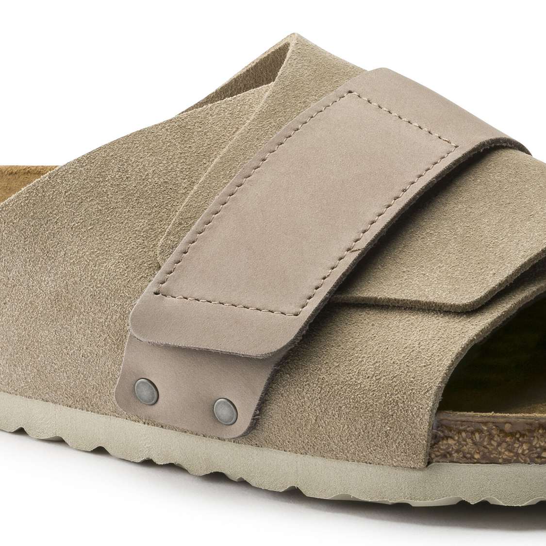 Brown Birkenstock Kyoto Nubuck/Suede Leather Men's Two Strap Sandals | wJBGK7kPJCv