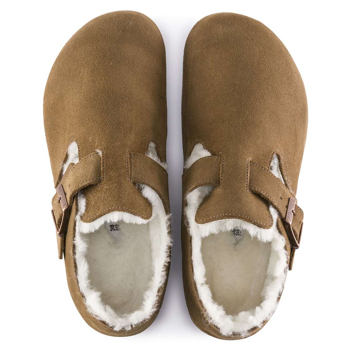 Brown Birkenstock London Shearling Suede Leather Women's Low Shoes | ruuK8IdwVsW