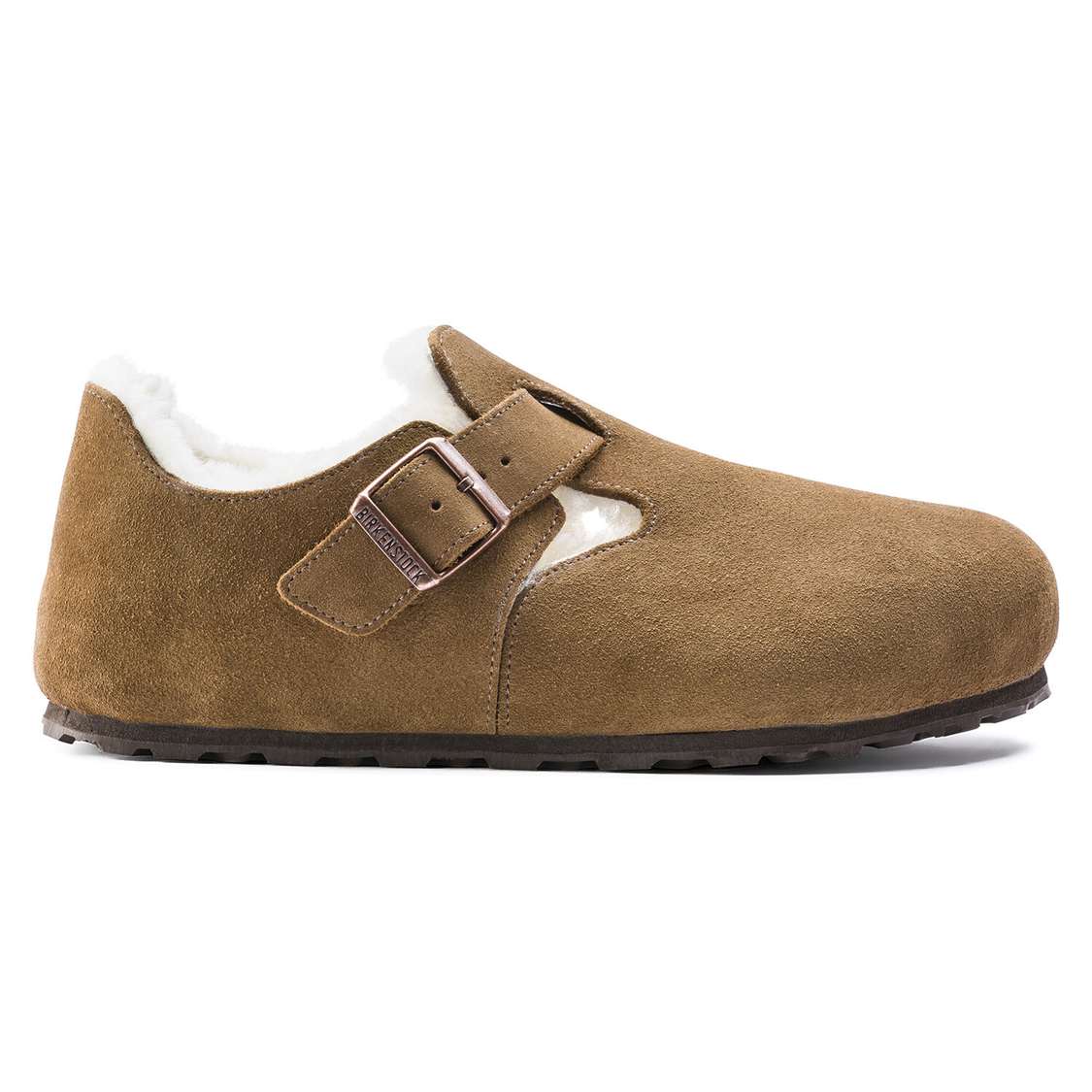 Brown Birkenstock London Shearling Suede Leather Women's Low Shoes | ruuK8IdwVsW