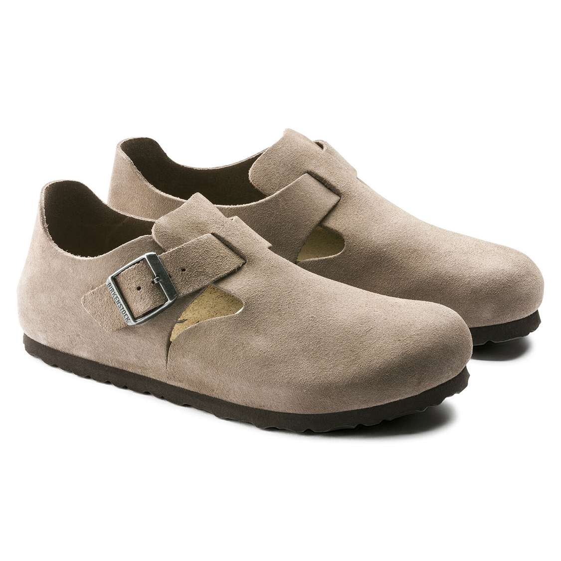 Brown Birkenstock London Suede Leather Men's Low Shoes | SElTuktwvZU