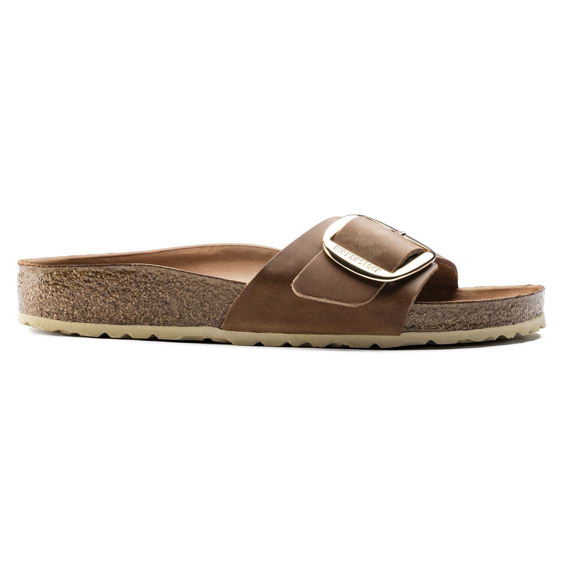 Brown Birkenstock Madrid Big Buckle Oiled Leather Women's One Strap Sandals | MBFDHabQZDv