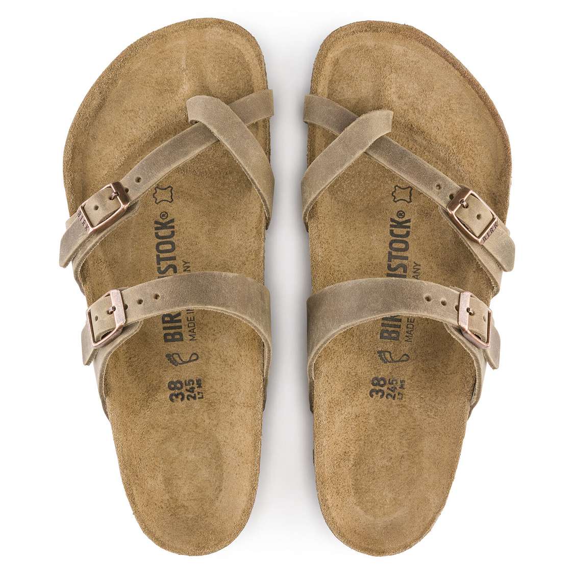 Brown Birkenstock Mayari Oiled Leather Women's Two Strap Sandals | jse78UYF57o