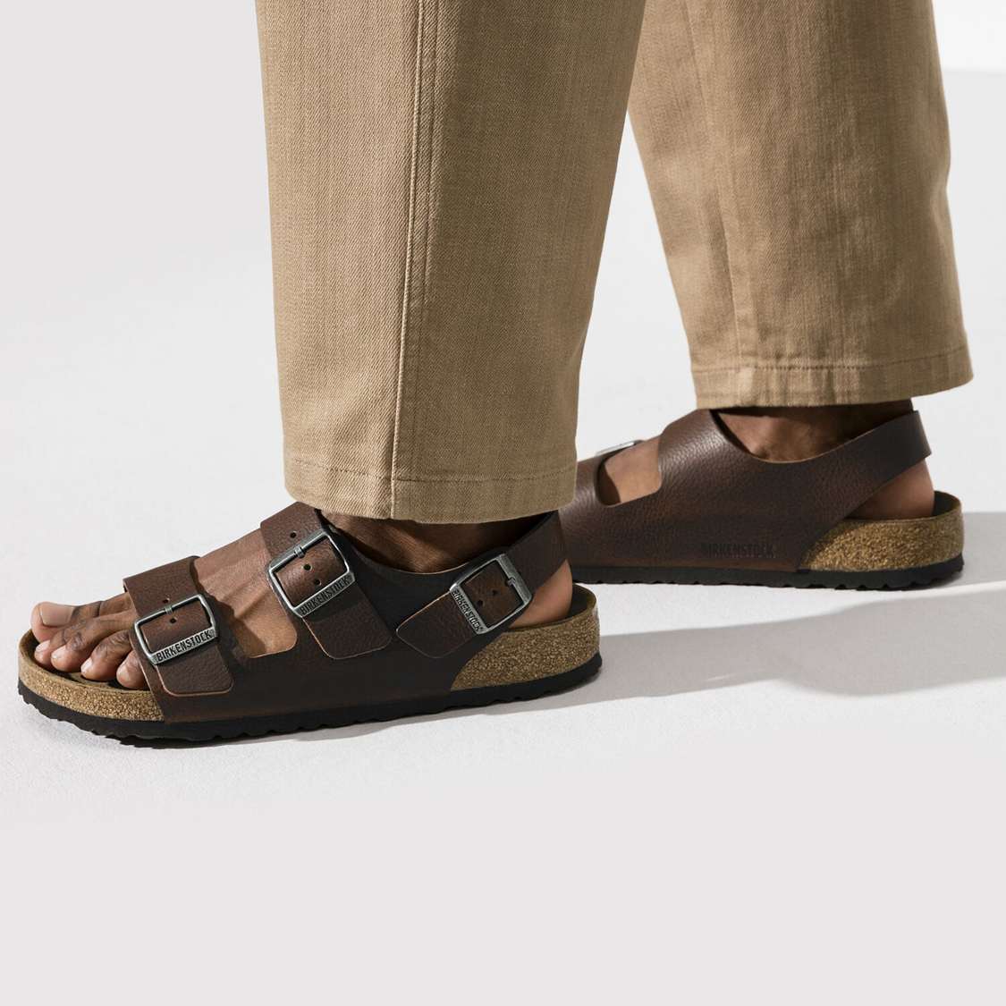 Brown Birkenstock Milano Leather Men's Back Strap Sandals | dNquZ4EkXoU