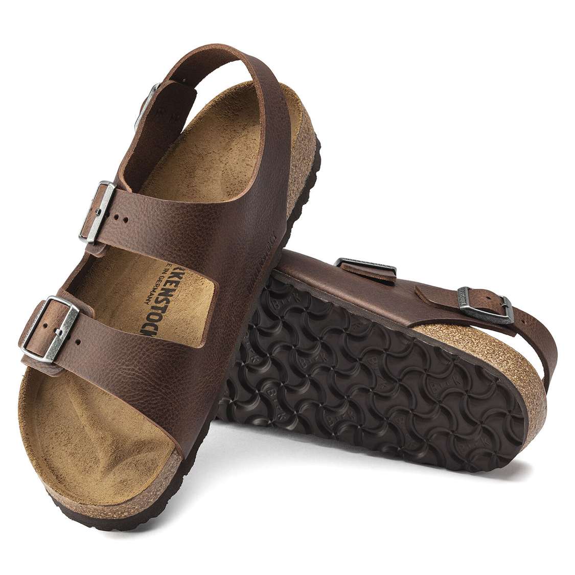 Brown Birkenstock Milano Leather Men's Back Strap Sandals | dNquZ4EkXoU