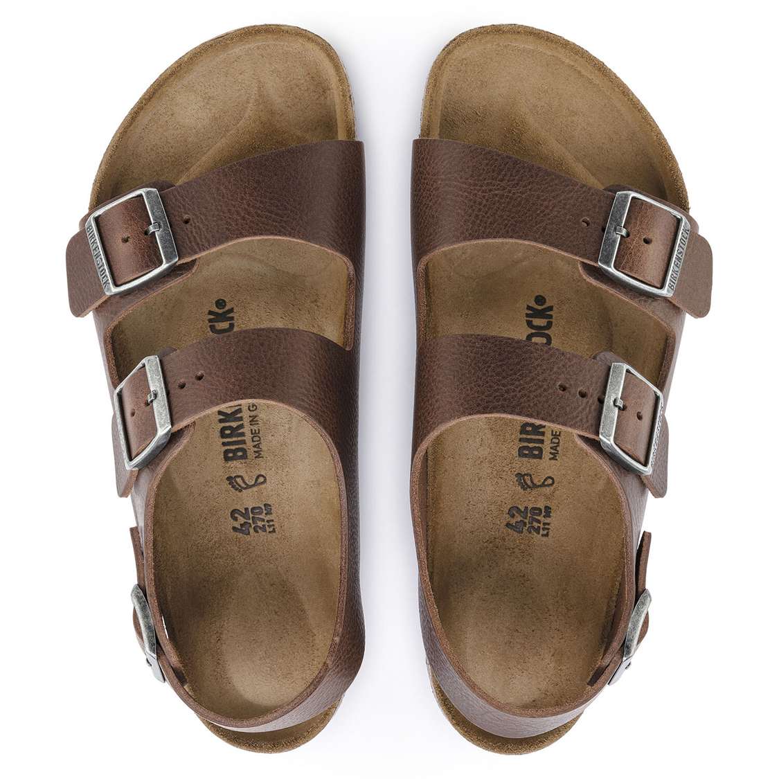 Brown Birkenstock Milano Leather Men's Back Strap Sandals | dNquZ4EkXoU