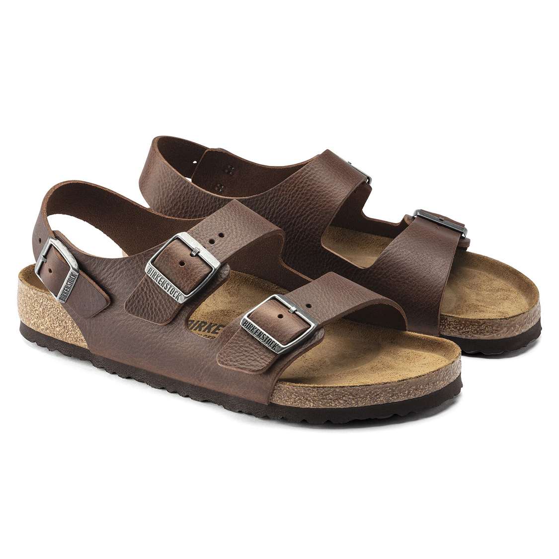 Brown Birkenstock Milano Leather Men's Back Strap Sandals | dNquZ4EkXoU