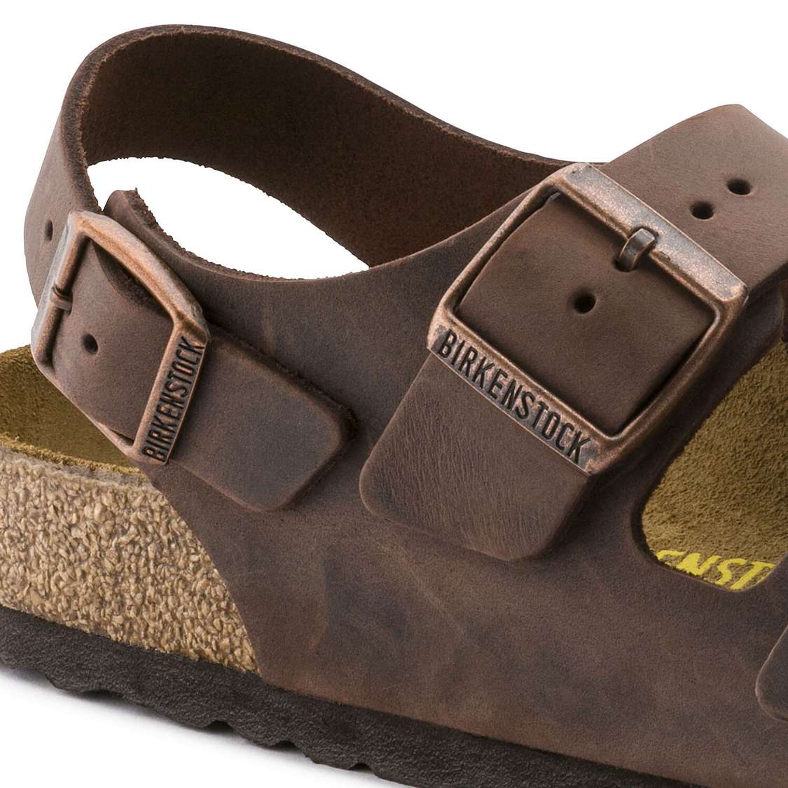 Brown Birkenstock Milano Oiled Leather Men's Two Strap Sandals | QsU86adeTxR