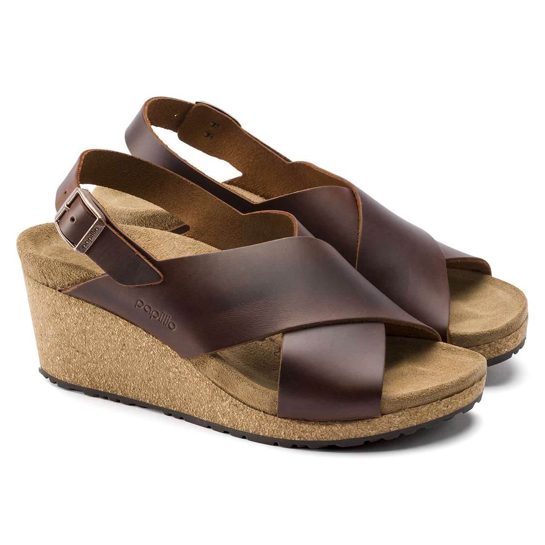 Brown Birkenstock Samira Leather Women's Wedges Sandals | RqV26uRm9RZ