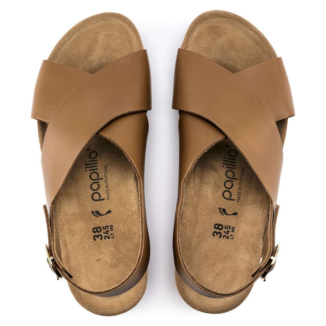 Brown Birkenstock Samira Leather Women's Two Strap Sandals | oDUQHhlN38x