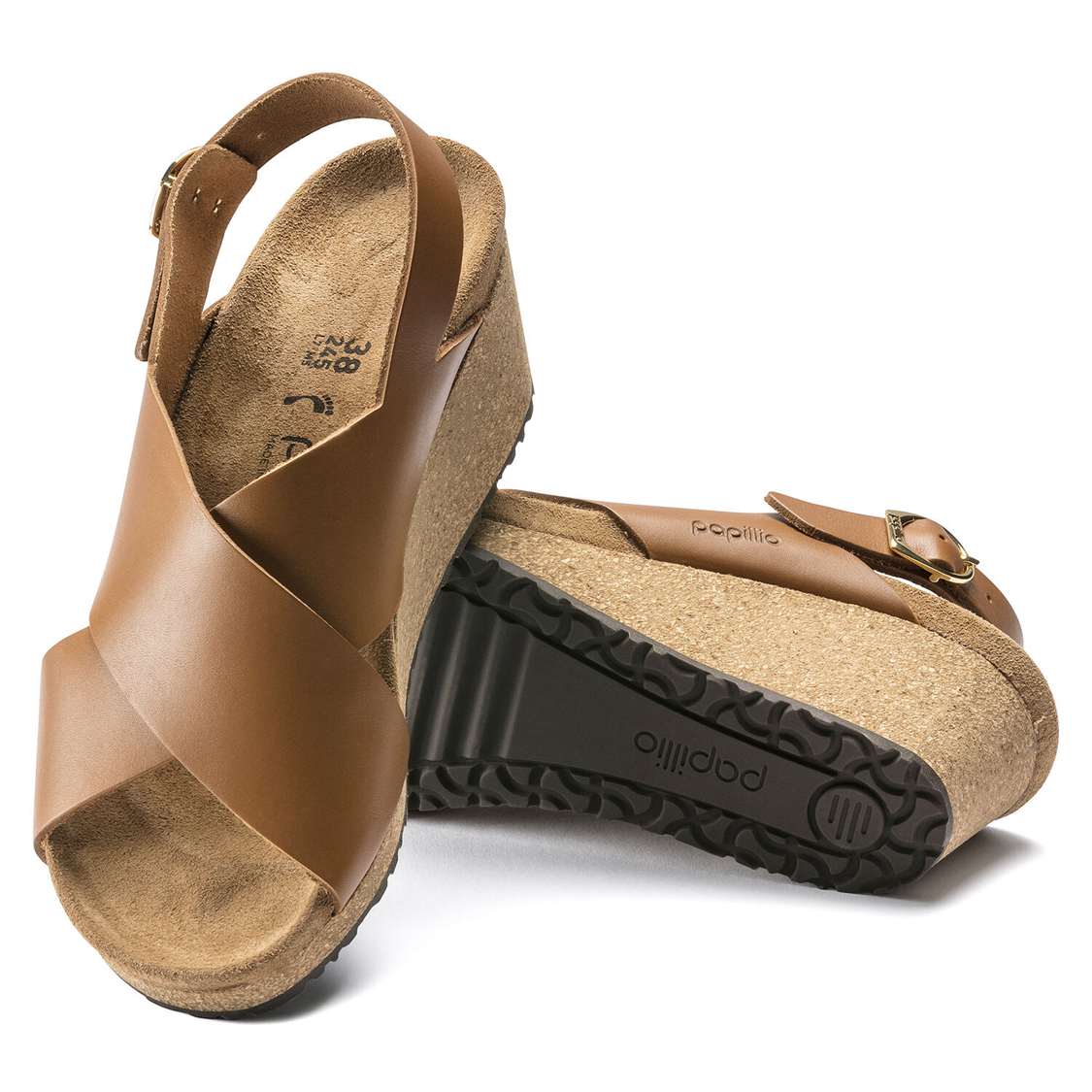 Brown Birkenstock Samira Leather Women's Wedges Sandals | tcL2OA45czU