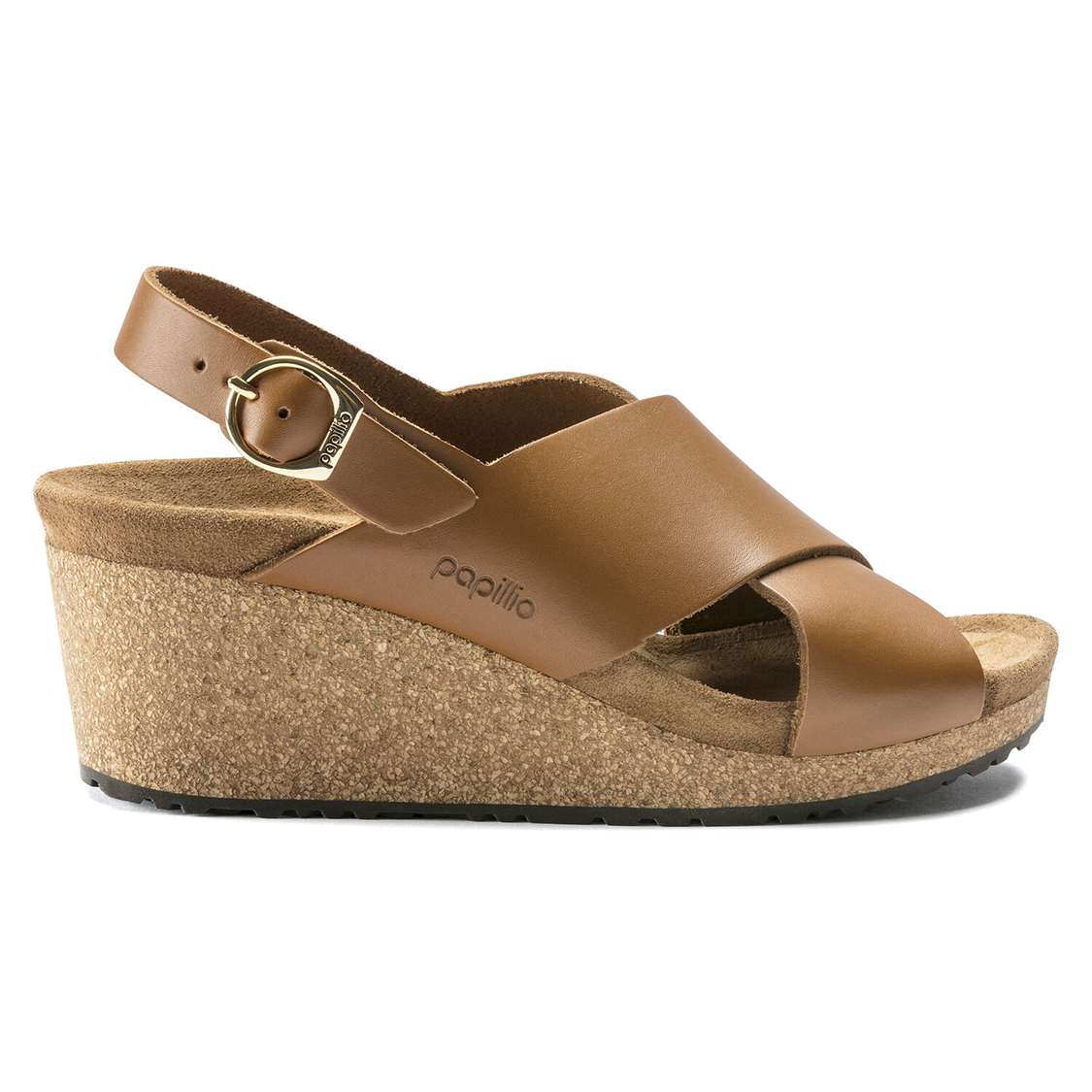 Brown Birkenstock Samira Leather Women's Wedges Sandals | tcL2OA45czU