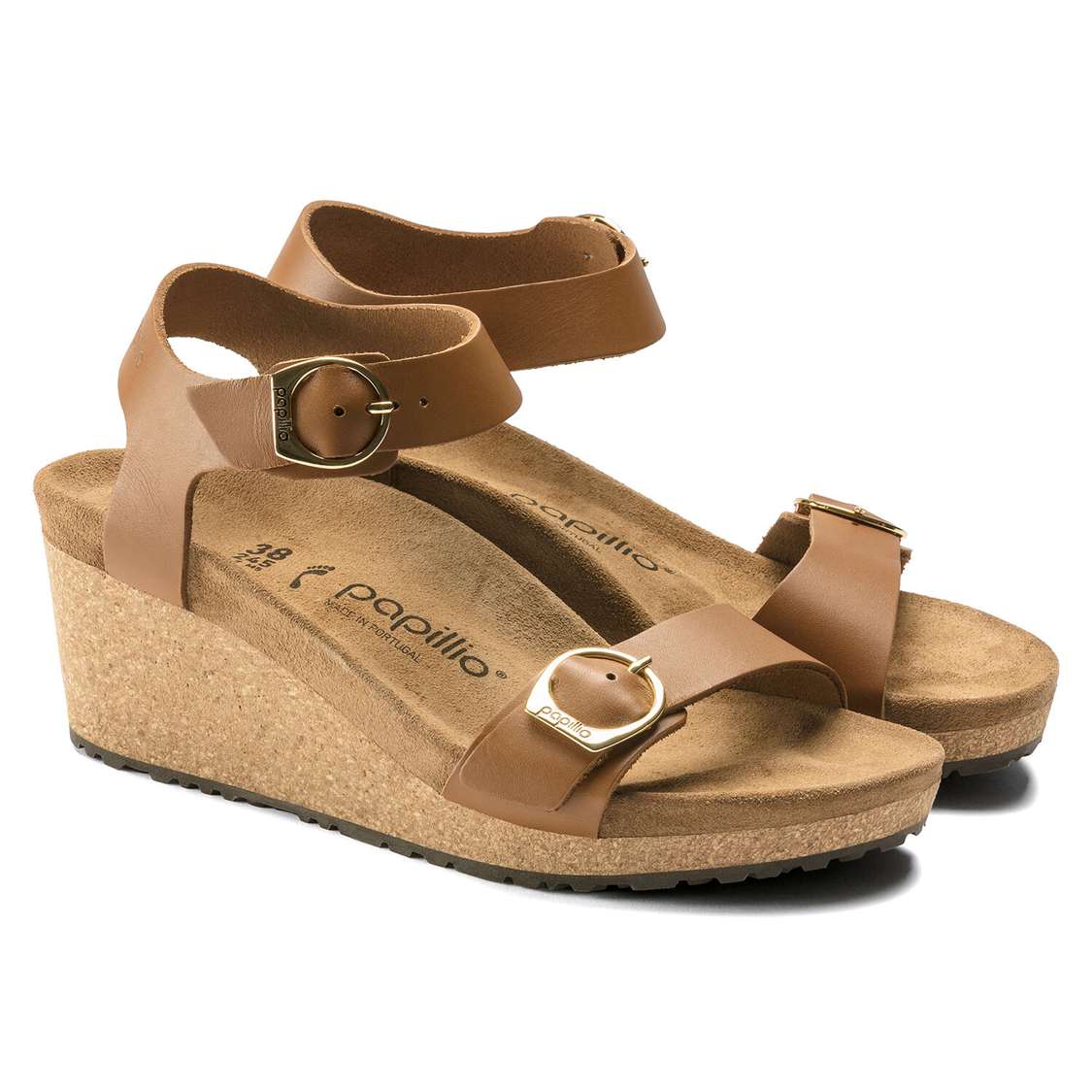 Brown Birkenstock Soley Leather Women's Wedges Sandals | zZtZqbIyB57