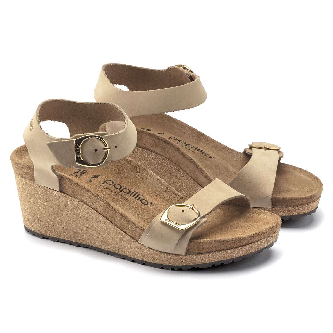 Brown Birkenstock Soley Nubuck Leather Women's Wedges Sandals | k49HKaHqz1Z