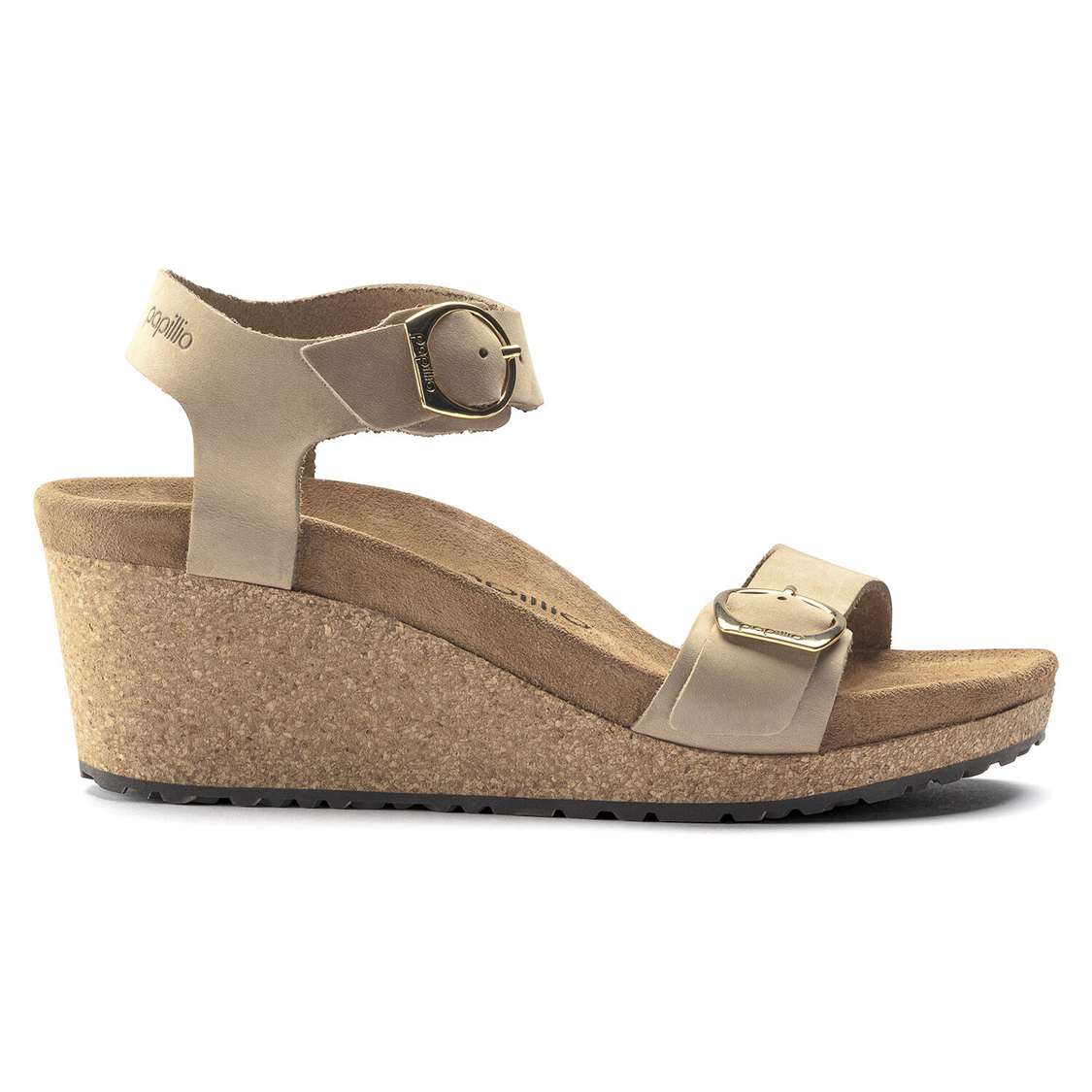 Brown Birkenstock Soley Nubuck Leather Women's Wedges Sandals | k49HKaHqz1Z