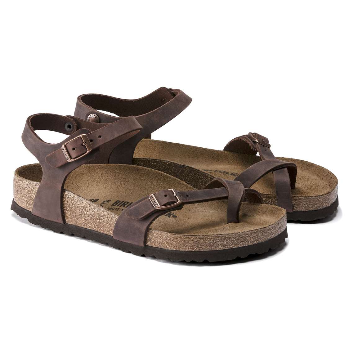 Brown Birkenstock Taormina Oiled Leather Women's Back Strap Sandals | BDm8KSAanfc