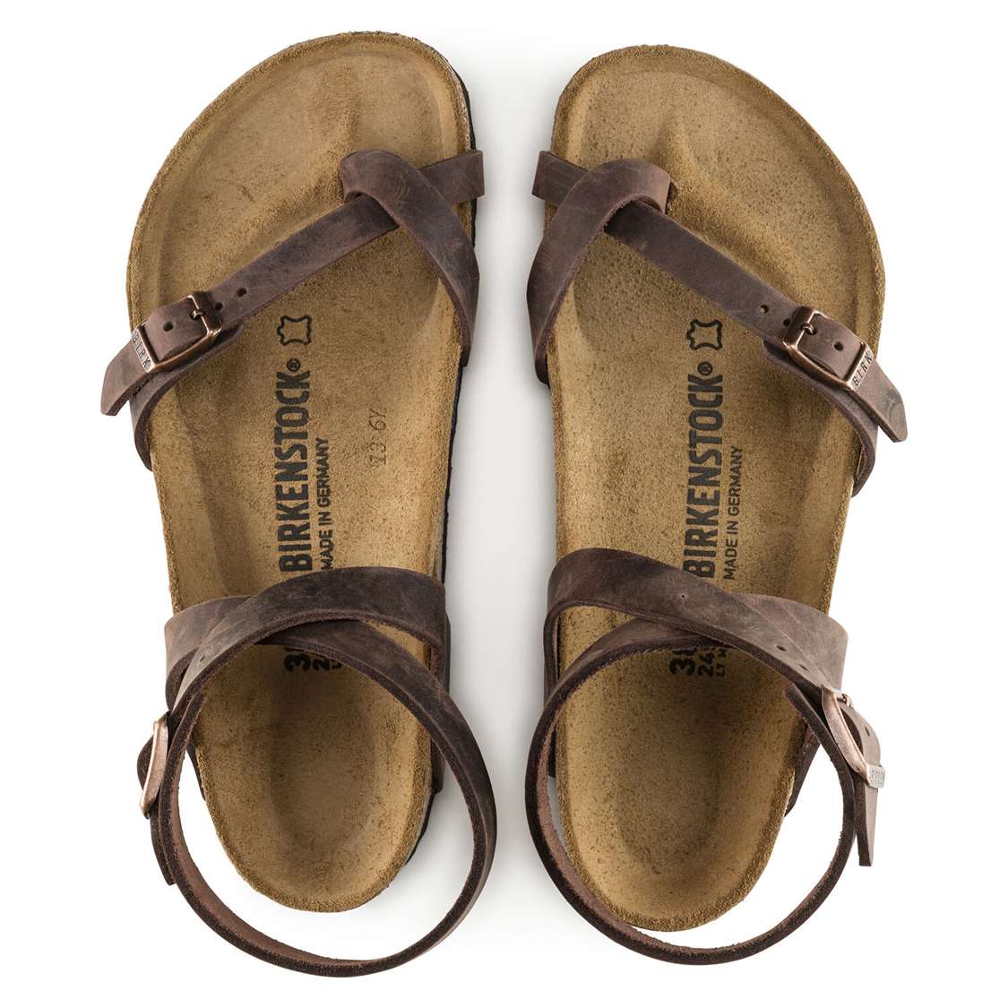 Brown Birkenstock Yara Oiled Leather Women's Thong | PHq6RqQfdpG