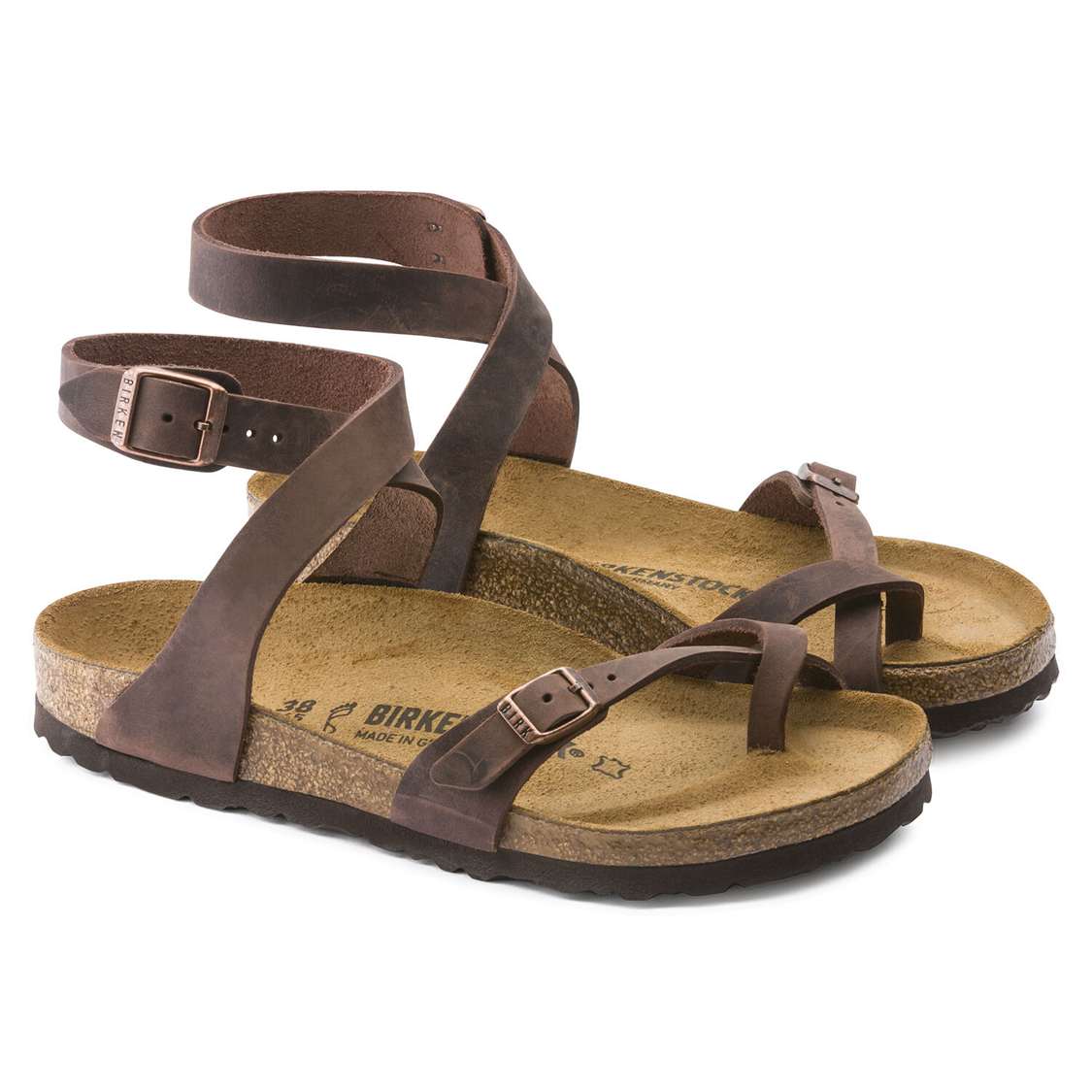 Brown Birkenstock Yara Oiled Leather Women's Thong | PHq6RqQfdpG