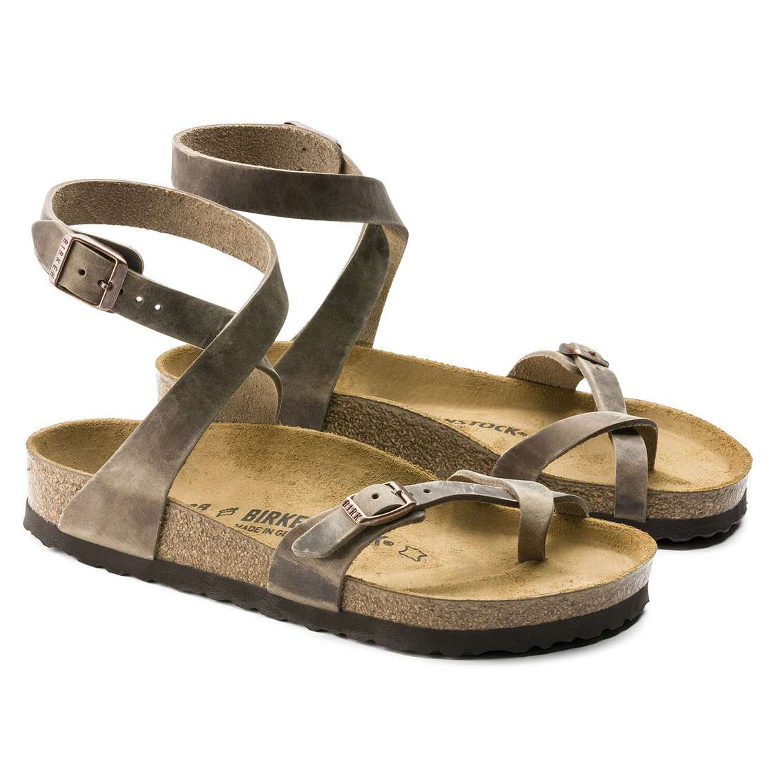 Brown Birkenstock Yara Oiled Leather Women's Ankle Strap Sandals | bFv3tvIAPiN