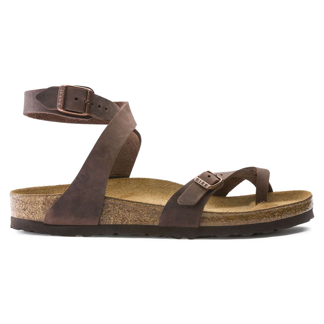 Brown Birkenstock Yara Oiled Leather Women's Ankle Strap Sandals | muTLSTEq6HM