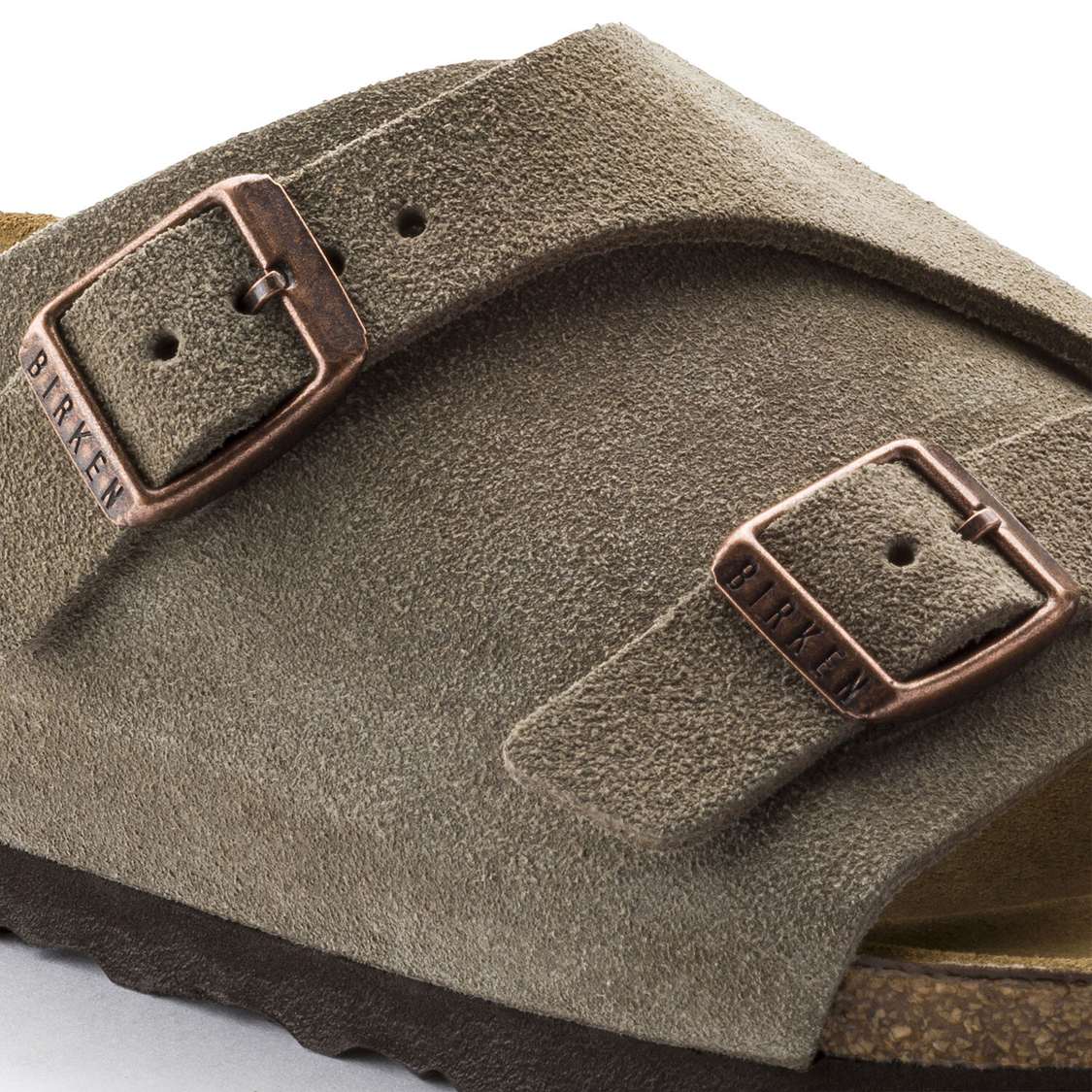 Brown Birkenstock Zürich Suede Leather Men's Two Strap Sandals | 8bfytLwYWOq